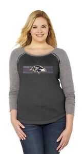 SOAG NFL Womens Curvy Triblend Long Sleeve Shirt With Bling Plus Sizes 1X-3X