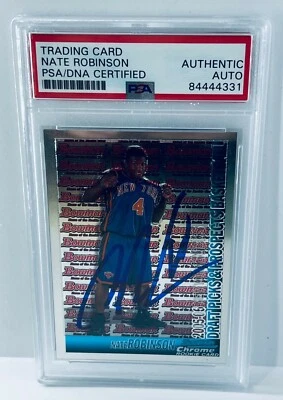 Nate Robinson signed 2005-06 Bowman Chrome #124 Rookie Card RC PSA/DNA Slabbed - Image 1 of 2