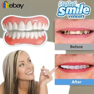 TOP and BOTTOM SMILE PERFECT SNAP VENEERS INSTANT COSMETIC TEETH COVER FIX CAP - Picture 1 of 5