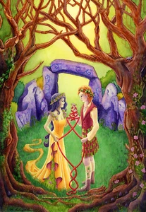 Scottish Handfasting A6 Wedding Greeting CARD Romantic Hippy Pagan Wiccan Nature - Picture 1 of 3