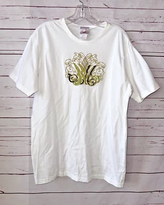 Vintage MONDI Size 42 L Embroidered Beaded Cotton T-shirt Tee White Short Sleeve - Image 1 of 4