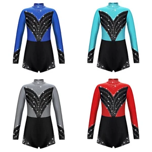 Kids Girls Leotard Clothing Jumpsuit Performance Dancewear Dance Bodysuit Yoga - Picture 1 of 38