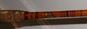 Nice Used Antique Labeled Devine Rod Utica NY 3 pc Bamboo Fly Rod 9 ft +