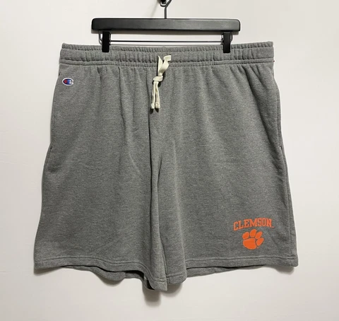 Clemson Tigers Champion Comfy Lounge Shorts Cotton Poly Blend Men's 2XL Gray Cover