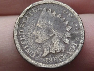 1861 Copper Nickel Indian Head Cent Penny- Good/VG Details - Image 1 of 3