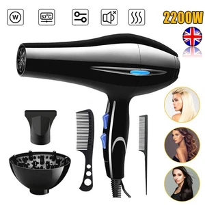 2200W Professional Hair Dryer Nozzle Concentrator Blower Pro Salon Heat Gift - Picture 1 of 11