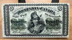 1870 Dominion of Canada 25 cents shinplaster banknote 1/4 dollar PLAIN XF