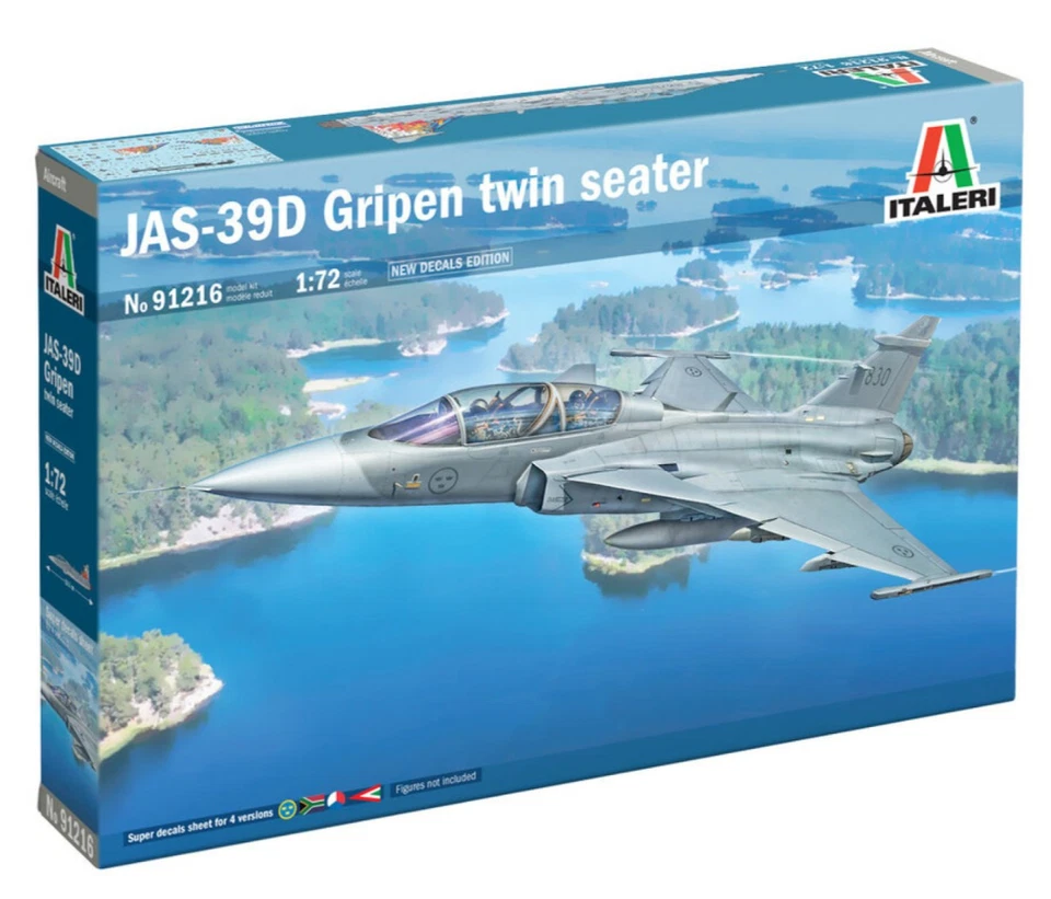 Italeri 91216 JAS-39D Gripen Doppio Posto Modello Plastico Kit 1:72 NUOVO - Immagine 1 di 1