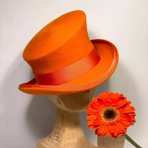 Asymmetric Top Hat Wool Hat Unisex Hat Steam Punk Hat Ribbon Decorative Hat UK* - Picture 1 of 21