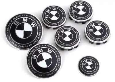7X Emblems Badge for B-M-W Hood 82mm Trunk 74mm Wheel HubCaps 68mm Steering 45mm - Изображение 1 из 3