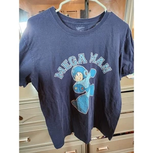 T-shirt MEGA MAN look vintage adulto grande blu Capcom videogiochi - Foto 1 di 4