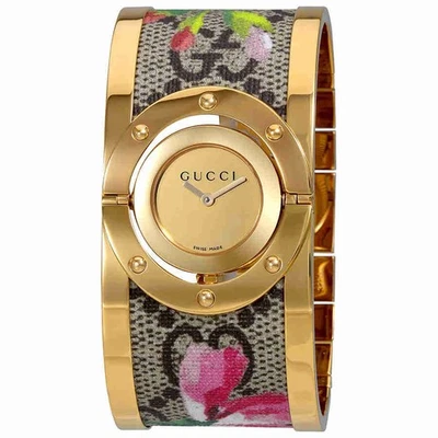 Reloj Brazalete Gucci Serie 112 YA112443 Mujer’s Giratorio – Diseño Floral Foto 1 de 4