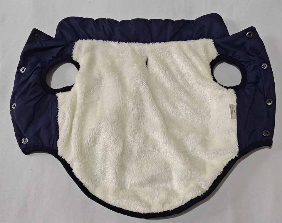 Dog Pet Fleece Lined Coat For Dog Size M Navy Blue Lightweight Jacket ~ New - Image 1 of 4