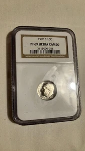1990-S Roosevelt Dime 10c NGC PF 69 ULTRA CAMEO - Picture 1 of 6