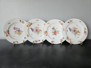 Set Of 4 Pirkenhammer Louise Floral Luncheon Plates 8 1/2” Czechosivakia Vtg Ant - Picture 1 of 10