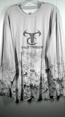 True Timber Shirt Men's 2XL Gray Camo Performance Wicking Outdoor Hiking Camo - Image 1 of 4