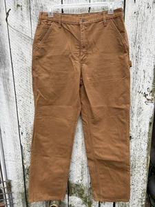 Pantalón Carpintero Carhartt Marrón 34W 34L Relajado Calce Recto Lona B11 - Imagen 1 de 7