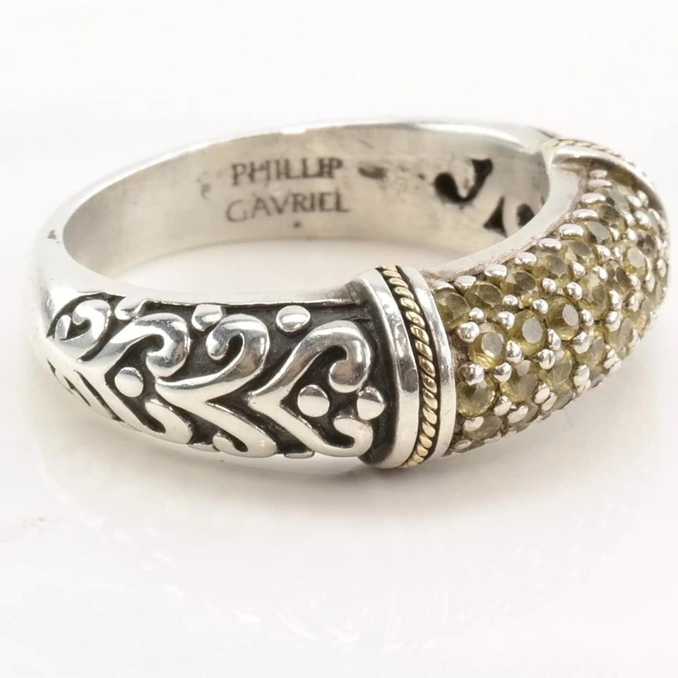 Anillo Phillip Gavriel zafiro pavé oro plata esterlina talla 6 1/4 Foto 1 de 4
