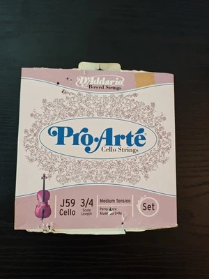 D'Addario Pro-Arte Cello String Set, 3/4 Scale, J59, Perion Core Medium Tension  - Image 1 of 2