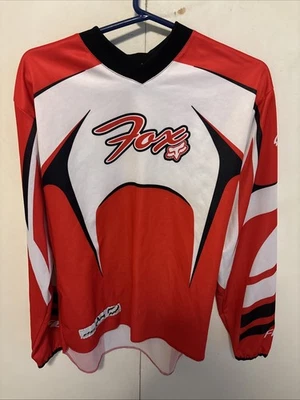 Vintage Fox Racing Motocross Dirtbike Jersey Long Sleeve Shirt Red  Size L - Image 1 of 4