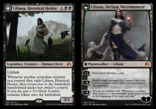 Liliana, Heretical Healer // Liliana, Defiant Necromancer - Foil Magic mtg Heavy - Image 1 of 1