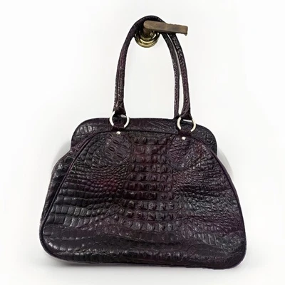 Vintage RARE Genuine Alligator Purple Leather Large Handbag Excellent Condition - Image 1 of 4