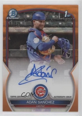2023 Bowman Chrome Prospect Orange Wave Refractor /25 Adan Sanchez #CPA-ASA Auto - Image 1 of 2
