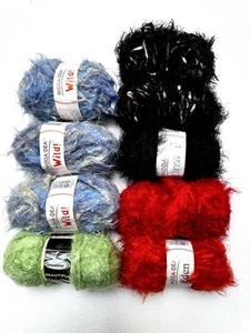 9 MODA DEA WILD! DREAM EDEN ITALY NYLON YARN SKEIN COATS MIXED LOT BRANDS COLORS - Picture 1 of 23