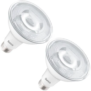 Sunco 2 Pack Dusk to Dawn Light Bulbs Flood Light Outdoor PAR30 LED Photocell Se - Picture 1 of 8