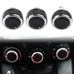 A/C Switch Knob Heater Climate Control Button Frame Cover Trim Fit Mazda 2 3Pcs - Picture 1 of 12