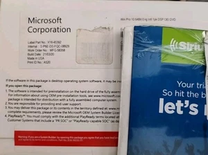Microsoft X18-45392 Windows Pro 10 64Bit Eng Intl Operating System 1 Pack - Picture 1 of 4