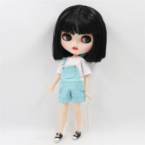 12" Blythe doll Nude Custom face small mouth short black hair Factory Joint Body - Picture 1 of 6