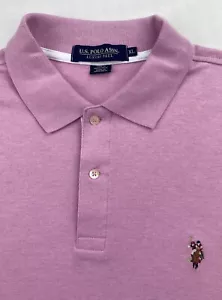 US POLO ASSN Mens Polo Shirt XL Pink Solid Embroidered Logo Short Sleeve - Picture 1 of 11