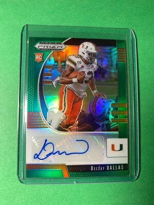 2020 Panini Prizm Draft Picks DeeJay Dallas Rookie Auto Green refractor 🔥📈🏈 - Image 1 of 2