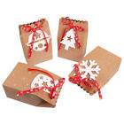  12 Pcs Kraft Food Bag with Sticker Christmas Treat Packing Box