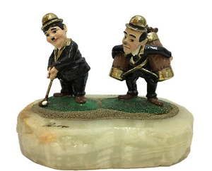 Ron Lee "¡FORE!" Escultura de golf Laurel y Hardy firmada certificado de autenticidad vintage - Imagen 1 de 15