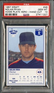 1987 KRAFT HOME PLATE HERO #48 NOLAN RYAN PSA 10 *K0364