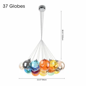 Modern Cluster Chandelier Multi-color Glass Bubble Living Room Pendant Light - Picture 1 of 22