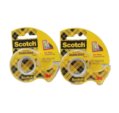 2 Pack, 3M Scotch Double Sided Tape 1/2" x 130 Ft Photo Safe Tape Dispenser NEW - image 1 of 2