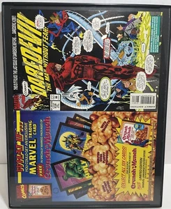 Vintage Marvel Comic Ad Wall Art Framed 11”x 14” DareDevil Cover 318 & Marvel TC - Picture 1 of 5