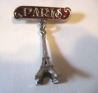 Eiffel Tower vintage souvenir PIN brooch Paris miniature dangle charm France