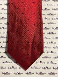 BROOKS BROTHER Silk Red With Navy Dots Design Tie BRAND NEW - Picture 1 of 3