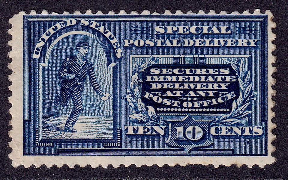 US Scott E5, 1895 Special Delivery, 10c blue, UNUSED NG - Image 1 of 1