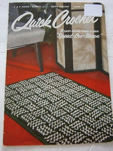 Vtg Quick Crochet Book 300 Rug Pot Holder Hat Tote Pillow Slippers Pattern Book - Picture 1 of 7