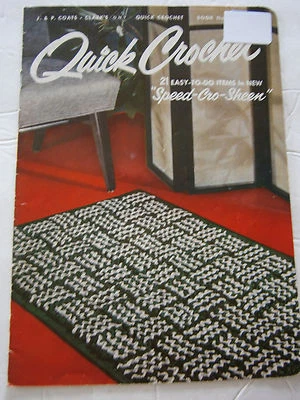 Vtg Quick Crochet Book 300 Rug Pot Holder Hat Tote Pillow Slippers Pattern Book - Image 1 of 4