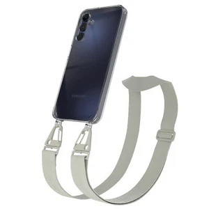 Handyband für Samsung Galaxy A15 Silikonhülle mit Gurt Cover Umhängehülle Taupe - Bild 1 von 7