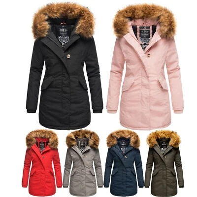 Marikoo Damen Winter Jacke Stepp Parka Mantel Winterjacke gefüttert Karmaa Prin