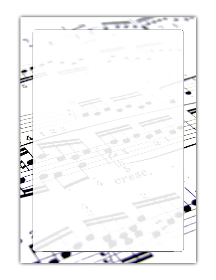 LYSCO® Musik Motiv-Briefpapier Noten Notenblatt (MPA-5195, DIN A4, 25 Blatt)