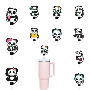 Good Sealing Straw Topper Cute Panda Straw Cover Cap for Stanley 10mm Straw - Picture 1 of 6