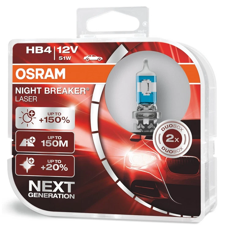OSRAM NIGHT BREAKER LASER HB4, Halogen-Scheinwerferlampe, 9006NL-HCB, 2er Set - Bild 1 von 1